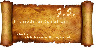 Fleischman Sarolta névjegykártya